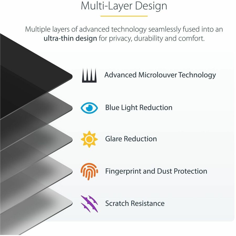 StarTech.com 13.5-Inch 3:2 Privacy Screen Filter with Microlouver Technology - Blue Light Reduction
