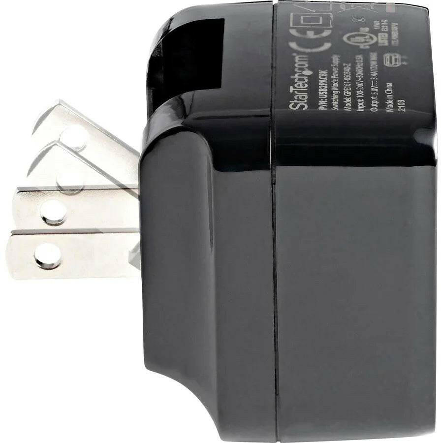 StarTech.com 17W Dual USB Wall Charger - 2 Ports (2.4A & 1A) for Global Travel