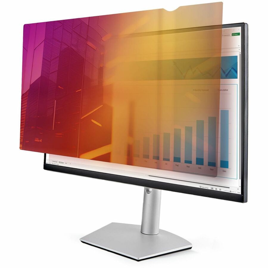 StarTech.com 24In Gold Privacy Screen - 16:9 Aspect Ratio, Reversible, Eye Strain Reducing, Mirror Effect