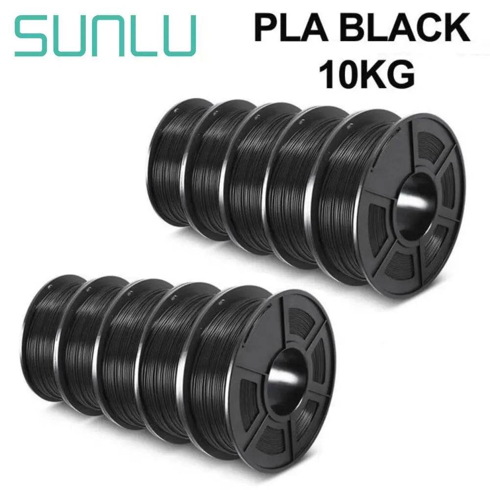 Sunlu 10 Rolls of 1kg PLA, PETG, PLA Plus Filaments - Durable 3D Printing Material Set PLA 10BK United States