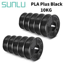 Sunlu 10 Rolls of 1kg PLA, PETG, PLA Plus Filaments - Durable 3D Printing Material Set PLA PLUS 10BK United States