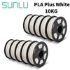 Sunlu 10 Rolls of 1kg PLA, PETG, PLA Plus Filaments - Durable 3D Printing Material Set PLA PLUS 10WT United States