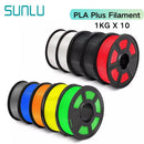 Sunlu 10 Rolls of 1kg PLA, PETG, PLA Plus Filaments - Durable 3D Printing Material Set PLA PLUS 8 Colors United States