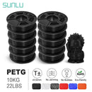 SUNLU 3D Filament Set - 10 Rolls PLA PETG PLA Plus, 1.75mm, 1KG Each, Premium Multicolor PETG 10BK United States