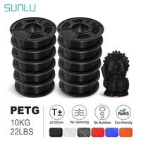 SUNLU 3D Filament Set - 10 Rolls PLA PETG PLA Plus, 1.75mm, 1KG Each, Premium Multicolor PETG 10BK United States