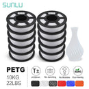 SUNLU 3D Filament Set - 10 Rolls PLA PETG PLA Plus, 1.75mm, 1KG Each, Premium Multicolor PETG 10WT United States