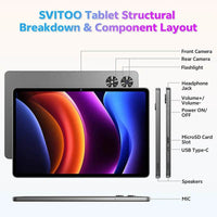 SVITOO 11-Inch Android 15 Tablet, 12GB RAM, 128GB ROM, Octa-Core T606, Gaming & Productivity Powerhouse