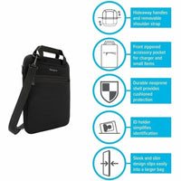 Targus 14" Neoprene Sleeve - Black, Versatile 3-Way Carry with Zippered Pocket & ID Holder