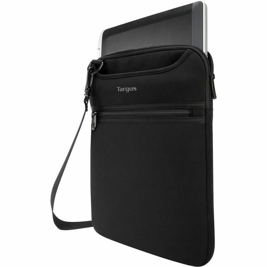 Targus 14" Neoprene Sleeve - Black, Versatile 3-Way Carry with Zippered Pocket & ID Holder