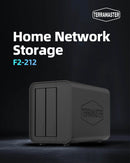 TERRAMASTER F2-212 2-Bay NAS with Quad-Core CPU, 4K Streaming & 1GB DDR4 Memory None United States