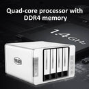 TerraMaster F4-210 4-Bay NAS with Quad-Core ARM Processor, 2GB RAM, and Plex Support