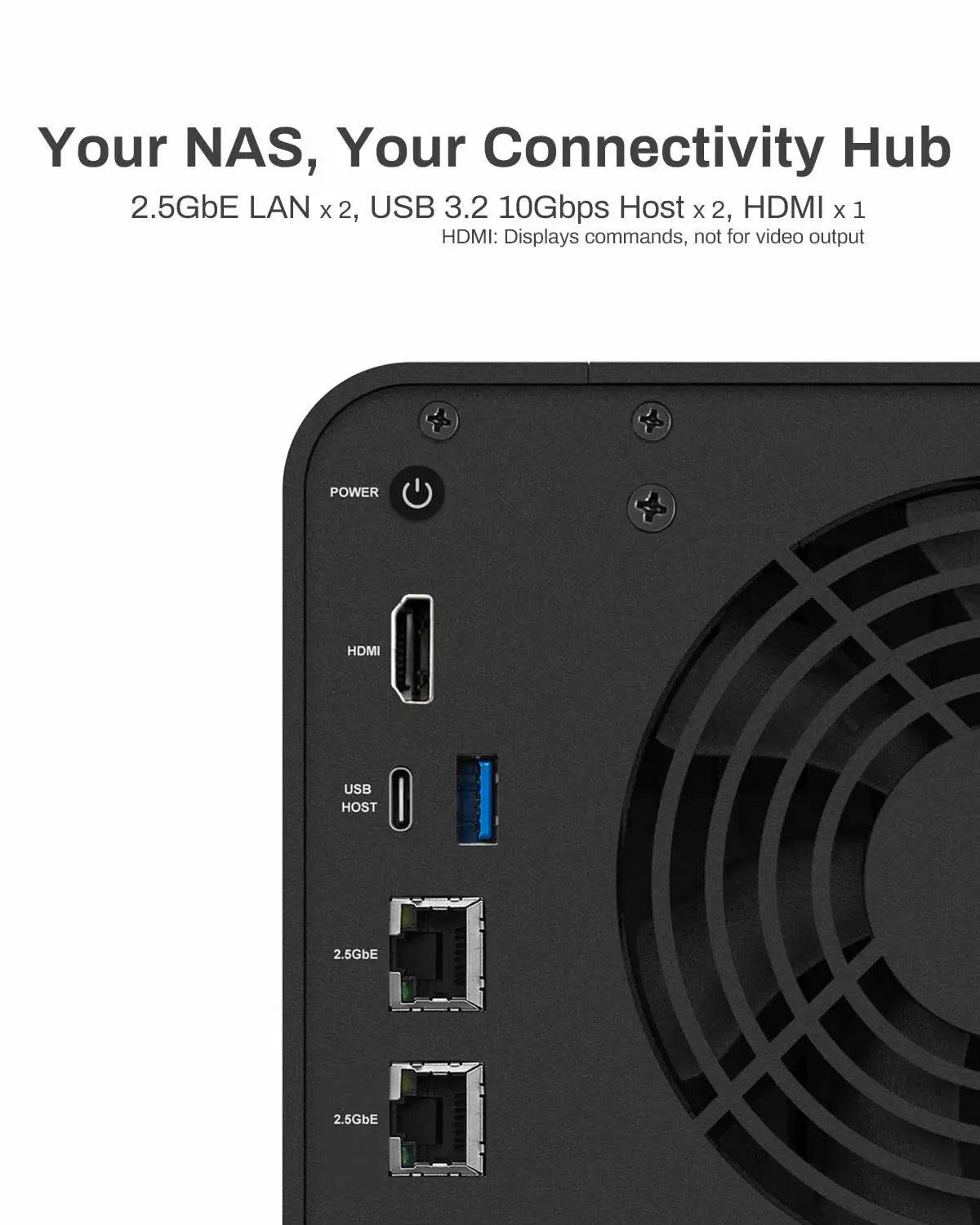 Terramaster F4-424 NAS 4-Bay Storage, 8GB RAM, Quad-Core CPU, Dual 2.5 GbE for Fast Data Access
