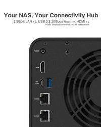 Terramaster F4-424 NAS 4-Bay Storage, 8GB RAM, Quad-Core CPU, Dual 2.5 GbE for Fast Data Access