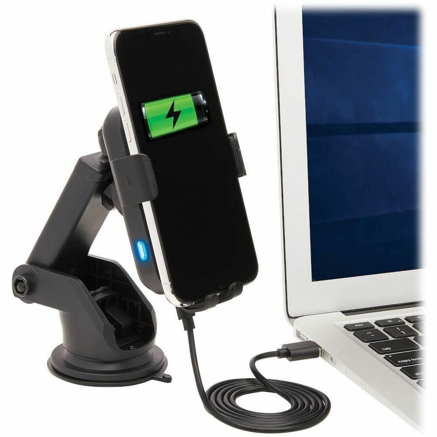 Tripp Lite 15W Qi Wireless Car Charger - Fast Charge, Secure Clamps, Compatible with iPhone, Samsung