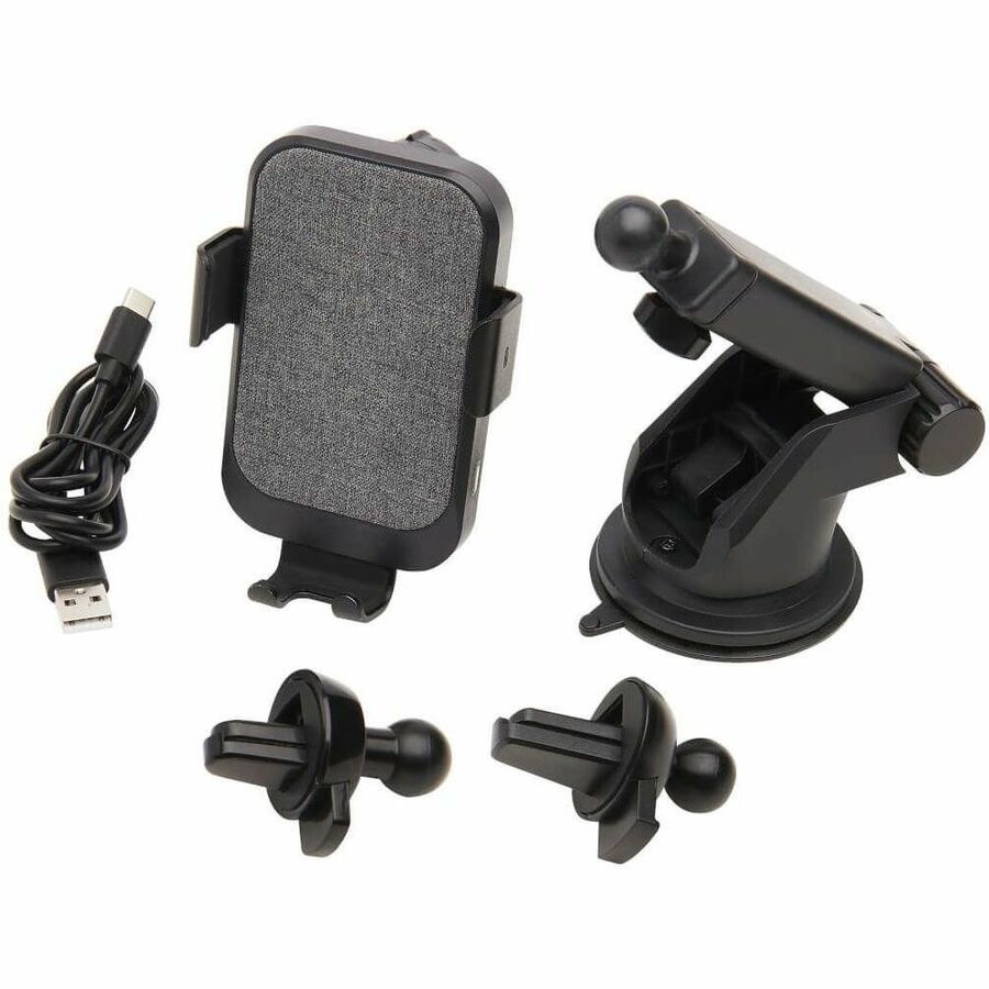 Tripp Lite 15W Qi Wireless Car Charger - Fast Charge, Secure Clamps, Compatible with iPhone, Samsung