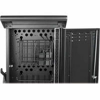 Tripp Lite 21-Device AC Charging Cart with Locking Steel Enclosure for Chromebooks & Laptops