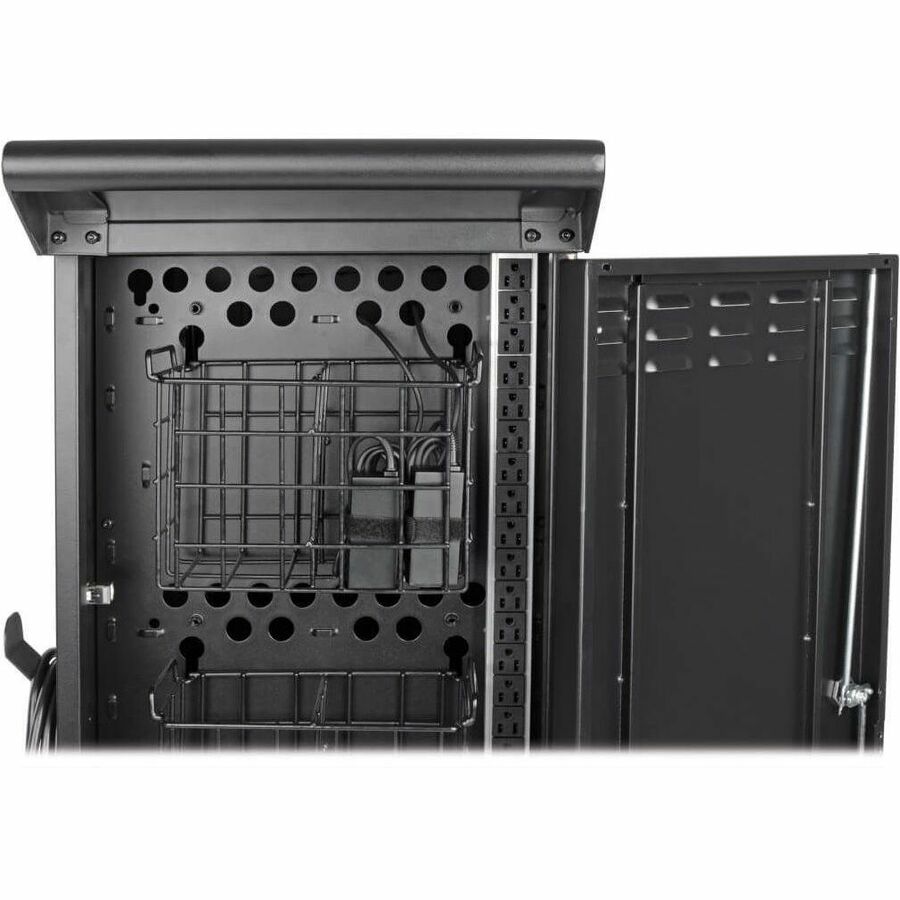 Tripp Lite 21-Device AC Charging Cart with Locking Steel Enclosure for Chromebooks & Laptops