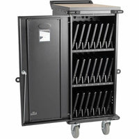 Tripp Lite 21-Device AC Charging Cart with Locking Steel Enclosure for Chromebooks & Laptops