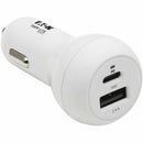 Tripp Lite 30W Dual USB Car Charger with USB-C PD 3.0 & USB-A Ports, Includes 4ft USB-C to Lightning Cable Default Title