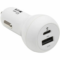 Tripp Lite 30W Dual USB Car Charger with USB-C PD 3.0 & USB-A Ports, Includes 4ft USB-C to Lightning Cable Default Title