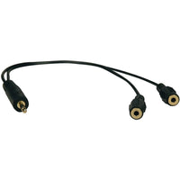 Tripp Lite 3.5mm Stereo Y Splitter Cable - Connect Two Headphones or Speakers - 1ft Length - Store 42