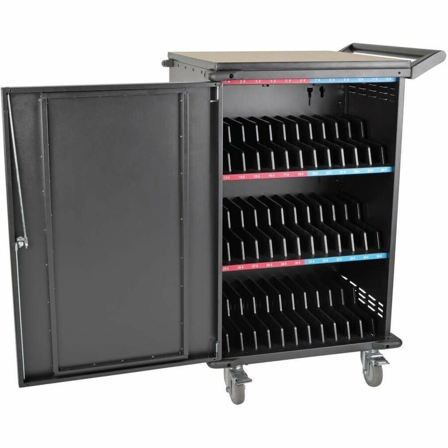 Tripp Lite 36-Device Cart with Timed Charging, Lockable Doors, and Ethernet Connectivity, 120V