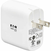 Tripp Lite 65W GaN USB-C Charger with PD 3.0 Fast Charge, Compact Folding Plug for Travel