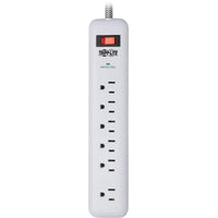 Tripp Lite 7-Outlet Surge Protector with 900J Protection and 2 USB Ports, 6Ft White Cord