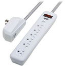Tripp Lite 7-Outlet Surge Protector with 900J Protection and 2 USB Ports, 6Ft White Cord