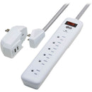 Tripp Lite 7-Outlet Surge Protector with 900J Protection and 2 USB Ports, 6Ft White Cord