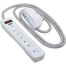 Tripp Lite 7-Outlet Surge Protector with 900J Protection and 2 USB Ports, 6Ft White Cord Default Title