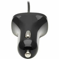 Tripp Lite Dual USB Car Charger 30W with 18W USB-C & 12W USB-A Outputs, 6 ft Coiled Cable, Black