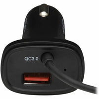 Tripp Lite Dual USB Car Charger 30W with 18W USB-C & 12W USB-A Outputs, 6 ft Coiled Cable, Black