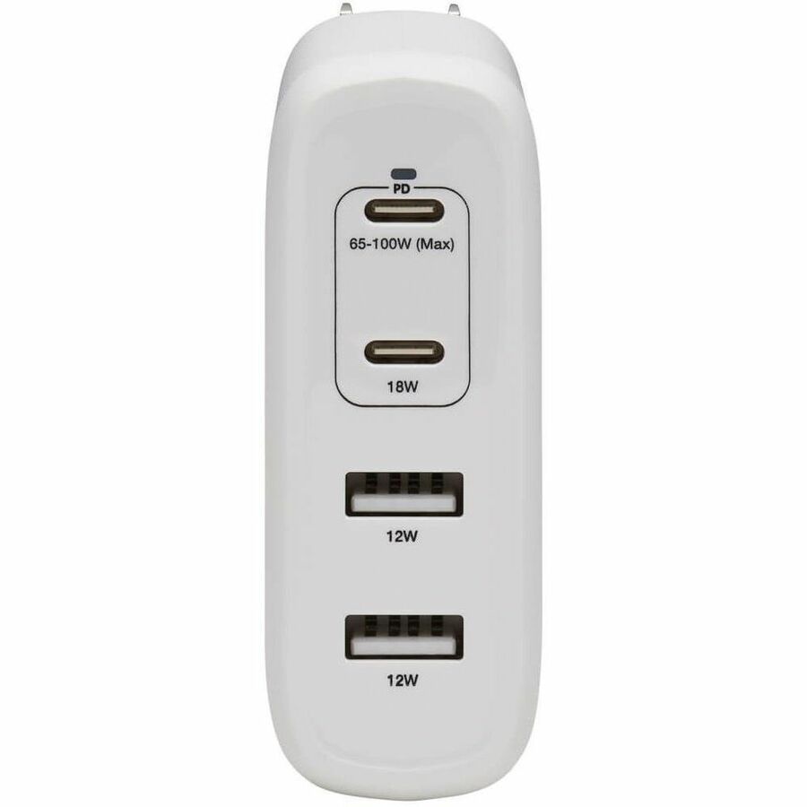 Tripp Lite GaN 100W USB Charger 4-Port Power Delivery - Compact Fast Charging for Devices