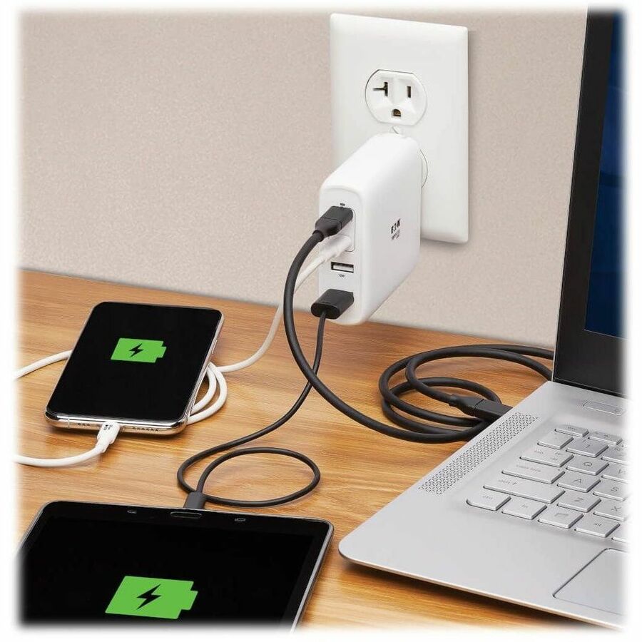 Tripp Lite GaN 100W USB Charger 4-Port Power Delivery - Compact Fast Charging for Devices
