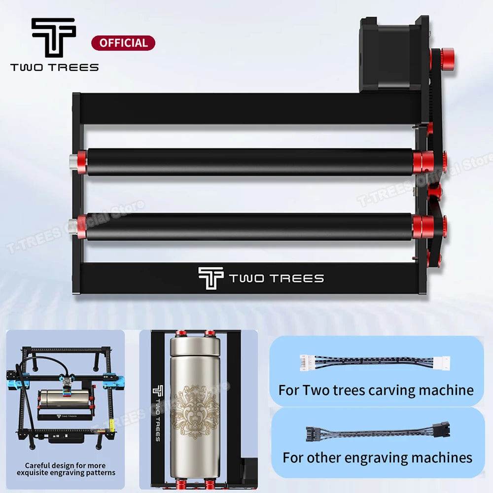 Twotrees TR3 Rotary Module Laser Engraver - Precision Aluminum 360° Engraving for Cylindrical Items