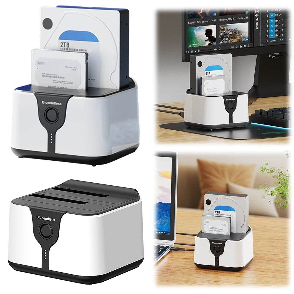 USB 3.0 Dual-Bay HDD Docking Station | 40TB Storage | Fast 5Gbps Transfers