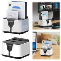 USB 3.0 Dual-Bay HDD Docking Station | 40TB Storage | Fast 5Gbps Transfers