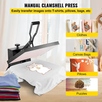 VEVOR 15x15 16x20 16x24 Heat Press Machine for Custom T-Shirt & Fabric Printing
