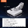 VEVOR 15x15 16x20 16x24 Heat Press Machine for Custom T-Shirt & Fabric Printing White 15in x 15in United States