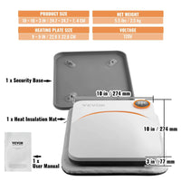 VEVOR 9x9/12x10 Portable Heat Press Machine for DIY Custom T-Shirts, Bags & More 9x9in Orange United States