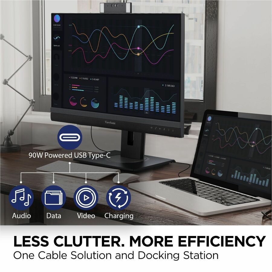 ViewSonic 27 Inch QHD Docking Monitor With IR Webcam, Built - In Speakers & Advanced Connectivity - Store 42