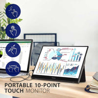 ViewSonic TD1655 15.6" Full HD Portable Touch Monitor - 10 - Point Touchscreen, USB - C Connectivity - Store 42
