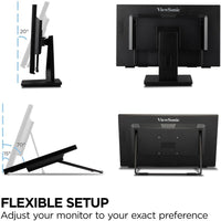ViewSonic TD2465 24" Full HD Touch Monitor | 10 - Point Capacitive Touch | Ergonomic Design - Store 42