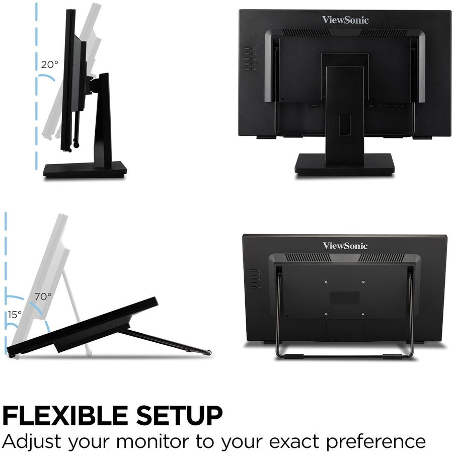 ViewSonic TD2465 24" Full HD Touch Monitor | 10 - Point Capacitive Touch | Ergonomic Design - Store 42