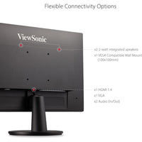 ViewSonic VA2447 - MH 24" Full HD Monitor, 100Hz FreeSync, Eye Care, HDMI/VGA Connectivity - Store 42