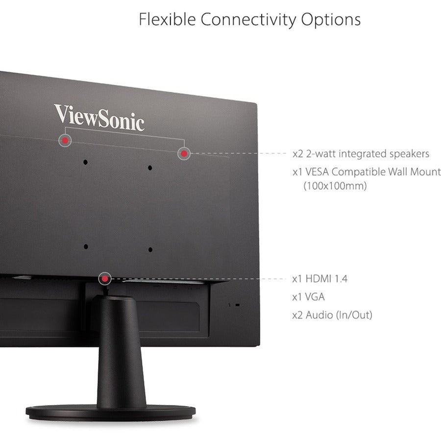 ViewSonic VA2447 - MH 24" Full HD Monitor, 100Hz FreeSync, Eye Care, HDMI/VGA Connectivity - Store 42