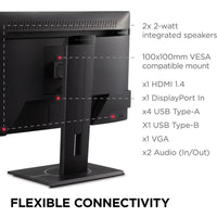 ViewSonic VG2240 22 Inch FHD Monitor, 100Hz, Ergonomic Stand, Flicker-Free, Blue Light Filter