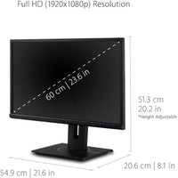 ViewSonic VG2440 24 Inch Full HD IPS Monitor with Ergonomic Stand, HDMI, USB, DP Connectivity - Store 42