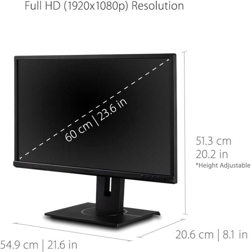 ViewSonic VG2440 24 Inch Full HD IPS Monitor with Ergonomic Stand, HDMI, USB, DP Connectivity - Store 42